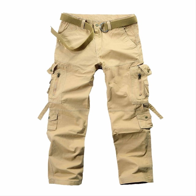 AherBiu Men's Cargo Pants Relaxed Fitted Workout Hiking Pants with Multi Pockets Outdoor Stretch Work Pants