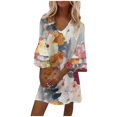 thumbnail image 1 of Robes d'Été Florales Grande Taille pour Femmes Robe Bohème Décontractée 1X-4X, 1 of 5