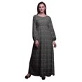 thumbnail image 1 of Bimba Robe Maxi à Manches Longues pour Femmes en Georgette Mousse Cheddar à Imprimé Floral avec Taille Élastique - Xxx-Grand, 1 of 5