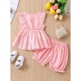 thumbnail image 3 of Faithtur 2 Pcs Tenues d'Été pour Bébés Filles, Ensemble Débardeur à Col Rond Boutonné à Volants + Shorts, 3 of 9