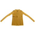 thumbnail image 3 of Cardigan Côtelé à Double Fermeture Éclair pour Femmes - Haut Court Ajusté avec Col - Design Moderne - Tissu Texturé Doux - Taille Unique, 3 of 3