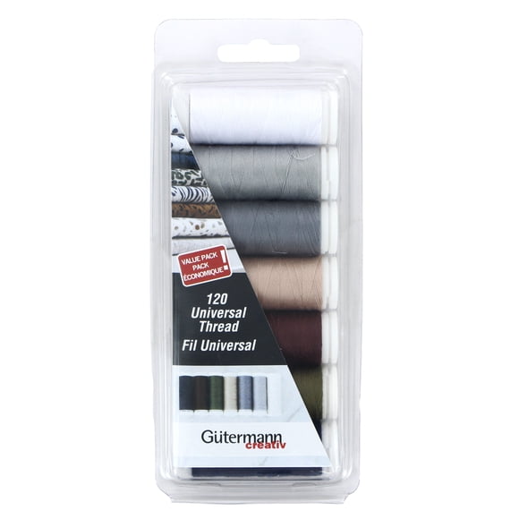 GÜTERMANN Value Pack, Neutral, - 7 Shades, 128 m (140 yd), 16.51 cm (16.5 cm (6.5 in)) H × 6.35 cm (6.4 cm (2.5 in)) W × 2.54 cm (2.5 cm (1 in)) D