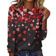 thumbnail image 2 of T-shirts de Saint-Valentin pour Femmes, Chandail en Molleton à Col Rond avec Cœur d'Amour, Chandail Mignon Gnome, Hauts, Tenues, Vêtements, Mode pour Dames, Col Rond, Manches Longues, T-Shirt Imprimé Saint-Valentin, 2 of 4