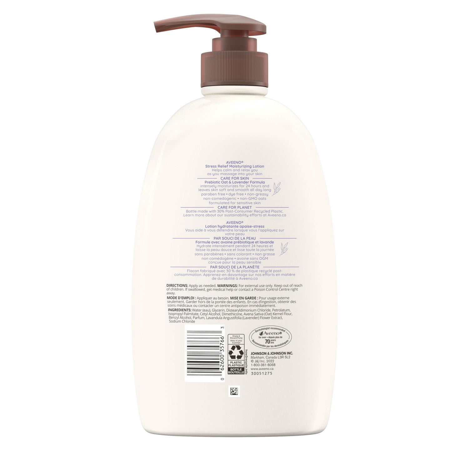 Aveeno Lotion Hydratante Apaise-Stress, Lavande, Hydratant Non Comédogène