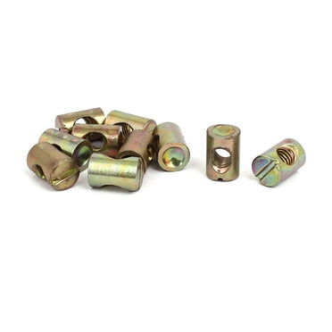 Unique Bargains 10 Pcs Boulon de Baril M6x15mm Goujon Croisé à Rainures Écrou pour Meubles pour Lits Chaises