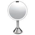 thumbnail image 1 of Simplehuman 8" Round Sensor Makeup Mirror with Touch-Control Dual Light Settings, 5x Magnification, Rechargeable and Cordless, Brushed Stainless Steel, 1 of 10