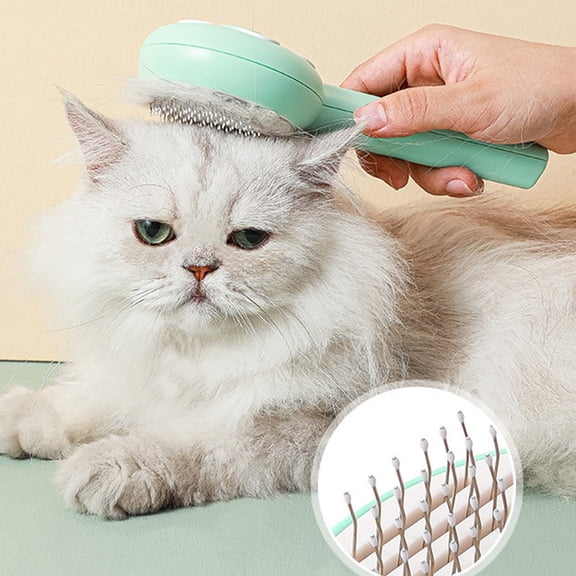 JWshufel Flower Shaped Pet Comb Stainless Steel Needle for Dogs and Pets Hair Removal and Grooming with One Click Self Cleaning Portable Ergonomic Handle for Easy Pet Care