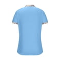 thumbnail image 3 of Men Casual Stripe Printed Button Short Sleeve Turndown Collar Blouse Shirt, 3 of 5