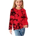 thumbnail image 3 of RXIRUCGD Chemises à Manches Longues pour Filles, Col Rond Mignon, Blouses Décontractées Élégantes (Rouge, Taille : 3 Ans), 3 of 6