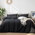 thumbnail image 3 of Bedding Duvet Cover Set Washed Cotton Linen Like Textu Breathable Durable Soft Comfy (Tannish Linen Grey Queen), 3 of 6
