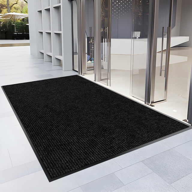 Morefany 4'x4' Entrance Door Mat Nonslip Washable Indoor Outdoor Welcome Mat with Raised Ribs and Durable Rubber Backing