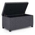 thumbnail image 3 of SIMPLIHOME Dover Banc Ottoman Rectangulaire de Rangement à Dessus Relevable de 36 Pouces de Large en Tissu Aspect Lin Gris Ardoise, Repose-Pieds Tabouret, Table Basse pour le Salon, la Chambre et la Chambre d'Enfant, Contemporain, 3 of 5