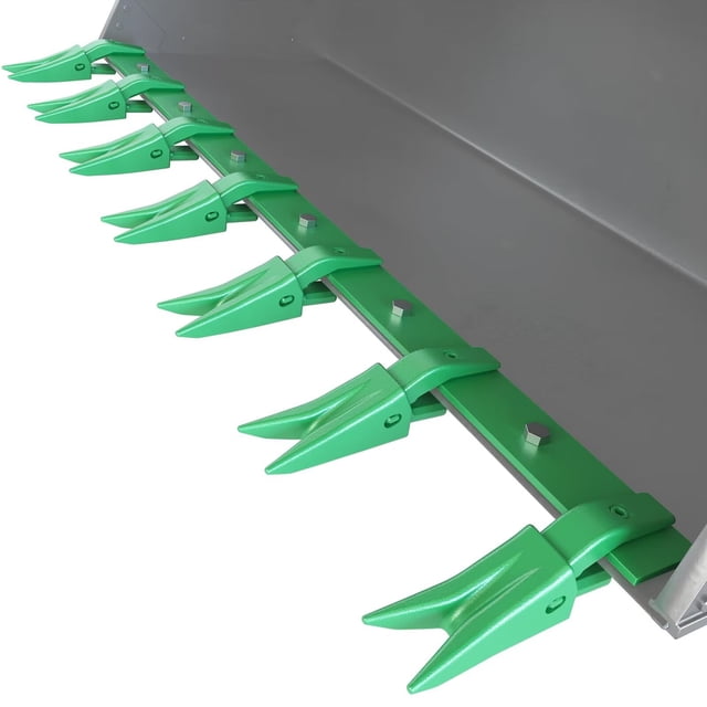 Bingirl Heavy - Duty 61 - Inch Bucket Tooth Bar for Sub - Compact Tractors: Fits 1/2 - Inch or Less Bucket Cutting Edges, No Drilling Required - Green
