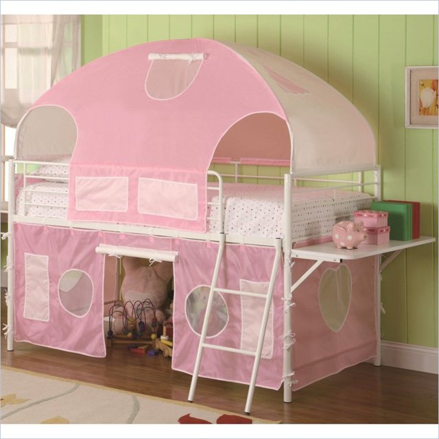 Stonecroft Simons Tente Lit Mezzanine en Rose et Blanc