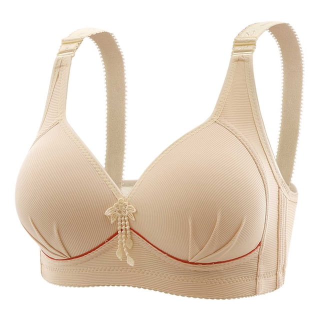 Womens Plus Size Bras Convertible Bra Feature V-Neck Sport Bra Style W-1262 Beige L