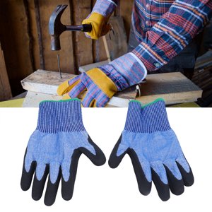 Gants de travail résistants à la coupe A7 Fil d'acier de niveau, Gants de sécurité de l'huile non glissante avec, pour le travail du bois, la sculpture en bois, cuisine
