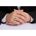 thumbnail image 2 of RYLOS Mens Rings Yellow Gold Plated Silver Designer Round Gemstone &  Diamond Ring Smoky Quartz June Birthstone Rings For Men, Men's Rings, Silver Rings, Sizes 8 - 13, 2 of 7