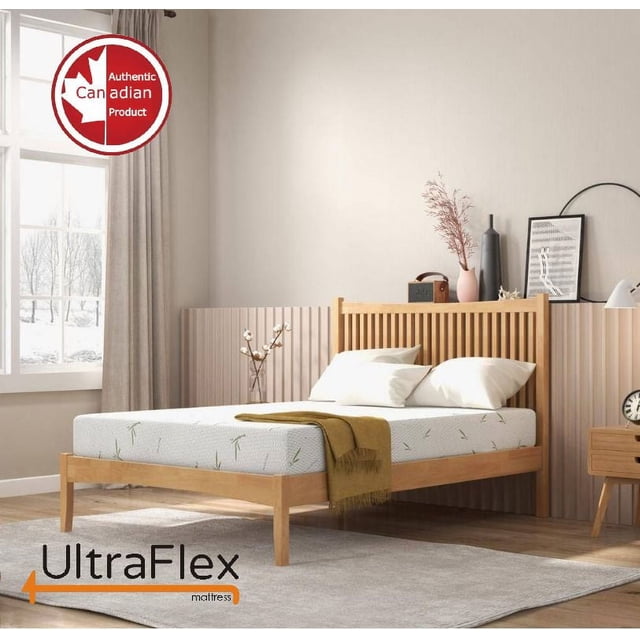 UltraFlex EasySleep - SET OF TWO Canadian-Made Medium Firm Gel Infused Reversible/Flippable Comfort With Pressure Relief, Cooling Technology, Bamboo Cover, CertiPUR-US® Certified Foam (Made in Canada)