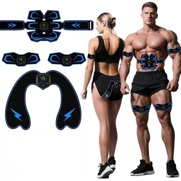 YSTIANN EMS Ab Stimulator, USB Rechargeable Muscle Toner with 6 Modes & 19 Levels - Professional Abdominal Electrostimulator for Abs, Arms & Legs - Home Gym Equipment WJ94-2687