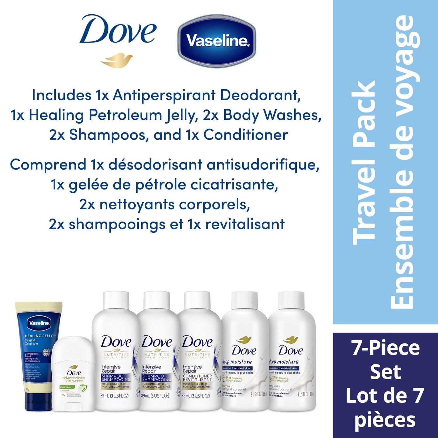 Dove + Vaseline Trial & Travel Pack 7-Piece Set