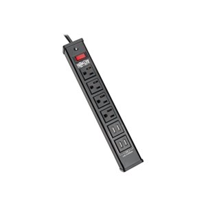 Tripp Lite TLM446USBB Surge Protector Strip 4 Outlet 4 USB Charging Ports 6 ft. Cord