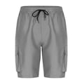 thumbnail image 5 of Styesk Mens Shorts Man Solid-Color Loose Casual Multi-Pocket Drawstring Workwear Half Shorts Pants, 5 of 5