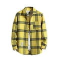 thumbnail image 1 of Kcodviy Chemise Décontractée pour Homme Imprimée une N Automne et Hiver à Manches Longues Courtes Justaucorps à Manches Boutonné Col à Revers Chemise à Carreaux à Manches Courtes Chemise pour Homme, 1 of 2