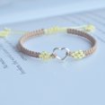 thumbnail image 3 of Heart Shape Peach Flower Woven Bracelet Cute Heart Shape Design Adjustable Sliver Transship Bracelets For Womens Girls, 3 of 3