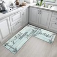 thumbnail image 4 of MeyJey Kitchen Rug Set of 2, Anti Fatigue Kitchen Mat 2 Pieces, Non Skid Waterproof Cushioned Floor Mat and Runner Rug, 17"x28"x0.5"+17"x59"x0.5", Aqua Blue, 4 of 6