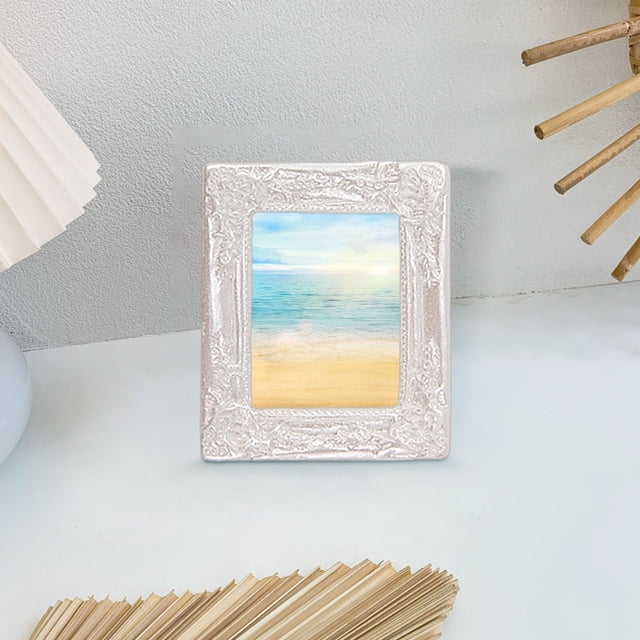 CQCYD Mini Photo Frame, Antique Photo Frame Storage Rack, Resin Miniature House Display Shelf for Tabletop Desk, Home Office Decor, Vintage Photo Holder for Pictures Artwork