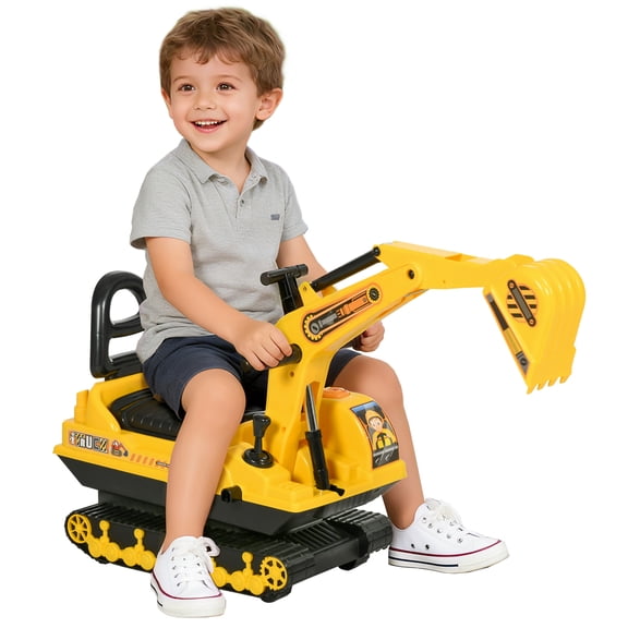 Qaba Ride On Excavator Toy Tractors Digger Construction Truck
