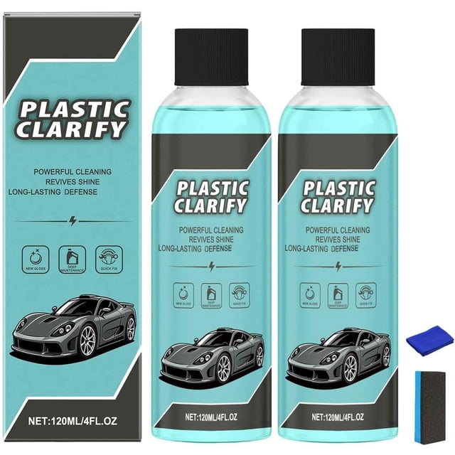 Agent de Rénovation de Plastique Automobile pour Restaurer le Fini Lustré, Protection Anti-Usure, Deux en un Intérieur et Extérieur 120 ml