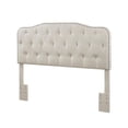 thumbnail image 3 of Tufted Fog-Beige Linen Fabric Headboard and Panel Bed Frame in Queen, 3 of 3