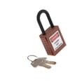 thumbnail image 1 of Baohd PL38-KD 38 mm PVC Curved Safety Lockout Padlock Brown, 1 of 9