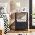 thumbnail image 3 of VECELO Table de Chevet avec Station de Charge et Tiroir, Table d'Appoint Moderne avec Rangement Ouvert pour Chambre Salon Bureau, Noir, 3 of 6