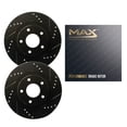 thumbnail image 1 of Max Advanced Brakes - Rear Brake Rotor Set for 2003-2006 Chevy Silverado 1500 HD; GMC Sierra 2500 HD, E-Coated Drilled and Slotted Rotors, Performance Upgrade, 1 of 7