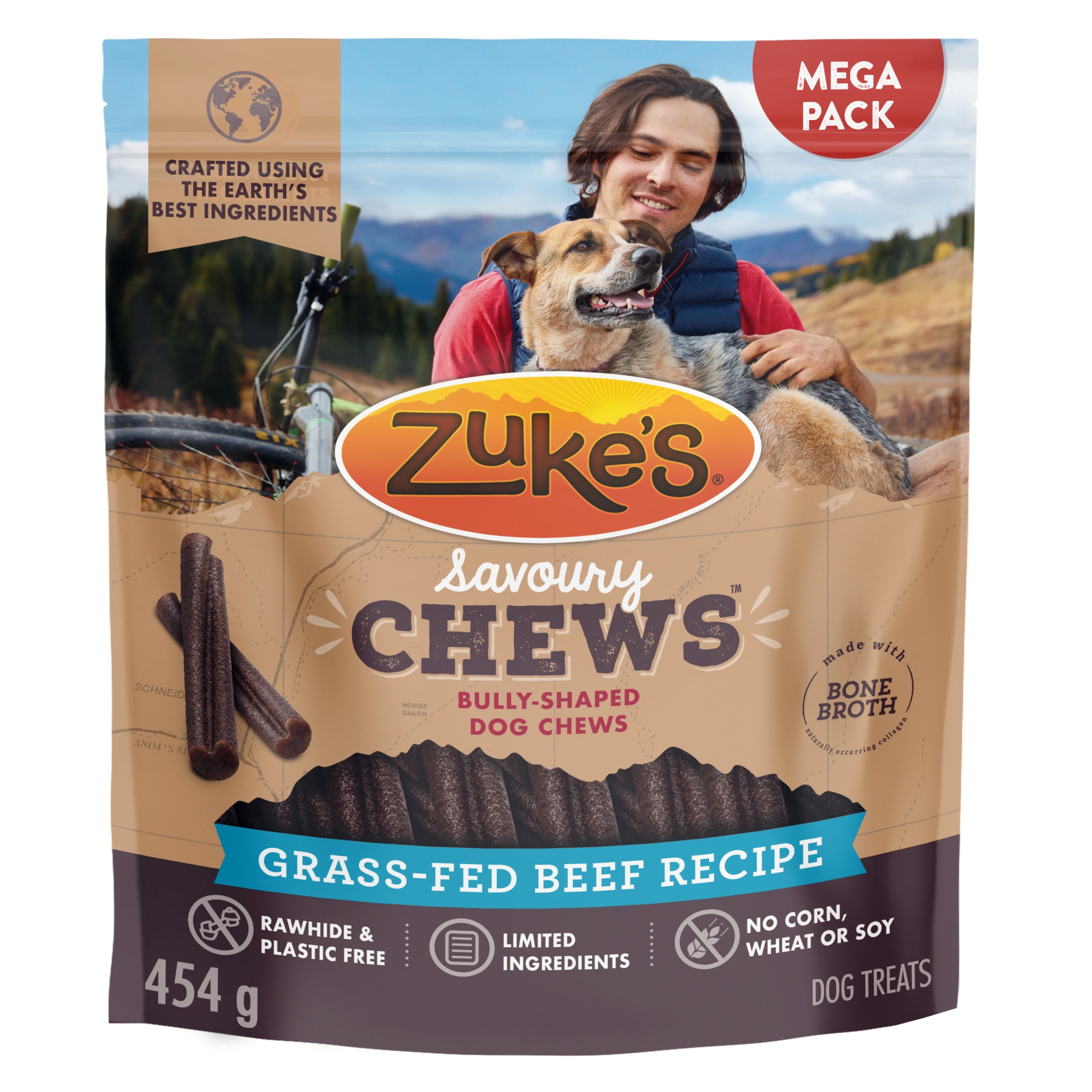 Zuke's Savoury Chews Grass-Fed beef Recipe, Dog Treats, 303 g