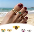 thumbnail image 1 of Adjustable Open Toe Rings for Anklet Bracelet Style Jewelry Beach Rings for Women Fashion Accessory Wearable Open-Toe Rings for Beach Day, 3 cm, Gold1, 1 of 9