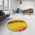 thumbnail image 4 of Ahgly Company Tapis d'Intérieur Ronds Transitionnels Lavables à la Machine, Jaune Foncé, 4 Pieds Rond, 4 of 7