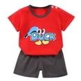 thumbnail image 1 of Girls Spring Outfits Summer Short Sleeved T Shirt Set Shorts Two Piece Set Newborn Boy Clothes Clear 6-12 Months, 1 of 3