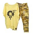 thumbnail image 1 of Ensembles d'Entraînement pour Femmes Imprimé Col Ras du Cou Manches Mi-Longues Chandail à Enfiler Hauts + Pantalon Ensemble de Pantalons Tenue 2 Pcs pour Femmes Ensembles de Pantalons en Liquidation, 1 of 6