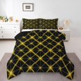 thumbnail image 2 of Erosebridal Neon Geometric Bedding Sets Twin with Comforter, Yellow Abstract Duvet Insert, Futuristic Honeycomb Decor, Reversible, 2 of 8