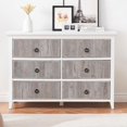 thumbnail image 1 of Eastvita Commode de Chambre Moderne à 6 Tiroirs à Cannelures - Armoire de Rangement Multifonctionnelle Anti-Basculement de 47 Pouces de Large avec Poignées Rondes/idéal pour les Couloirs/entrées, 1 of 7