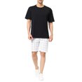 thumbnail image 2 of INSPIRE CHIC Men's Shorts Slim Fit Plaid Button Lightweight Twill Shorts 36 White, 2 of 7