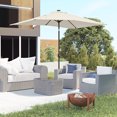 thumbnail image 2 of Outsunny Parasol de Patio Solaire avec DEL et Inclinaison, Parasol de Table, Beige, 2 of 10