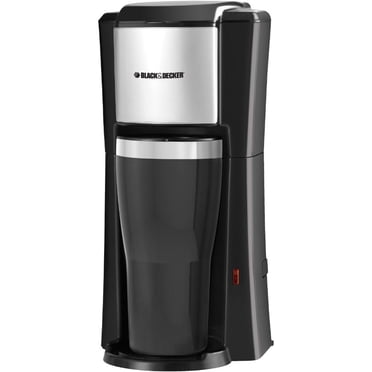 Black & Decker Cafetière a service unique, comprend une tasse de voyage lavable au lave-vaisselle (16oz), noir