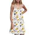 thumbnail image 1 of Ovzne Robes Grande Taille pour Femmes Courbes Robe pour Femme Robes d'Été Plage Panneau Imprimé Dentelle Sans Manches Décontractée Ample Robe Maxi Grande Taille Imprimée Liquidation, 1 of 5