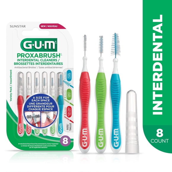 GUM® Proxabrush® Variety Pack: 3 Ultra Tight, 4 Tight, and 1 Wide, 8 Count