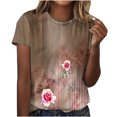 thumbnail image 1 of Birdeem T-Shirt Décontracté Rétro Imprimé à Col Rond à Manches Courtes pour Femme, 1 of 6