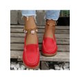 thumbnail image 4 of LUXUR Mocassins pour Femmes Confort Mocassins à Semelle Compensée Chaussure Décontractée Bout Rond Mocassin Marche Chaussures d'Infirmière Rouge 4.5, 4 of 9